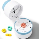 Pilula Cutter - Pilula Splitter cu lama din otel inoxidabil pentru tăierea pastile mici sau pastile mari într-o a patra, Pill Cutter 1/4, potrivit pentru cuting vitamine, tablete (1-4 albastru)