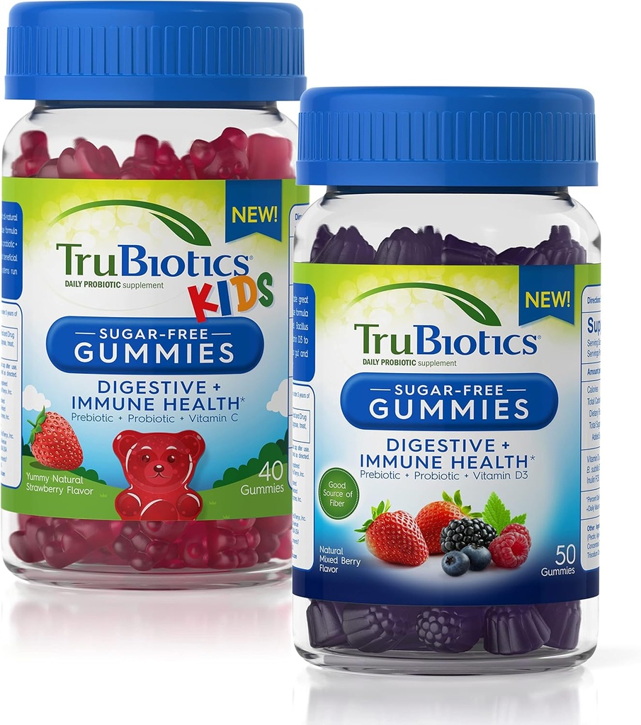 Trubiotice Gume fără zahăr pentru Digestive + Imuna Sănătate pentru adulţi şi copii Bundle