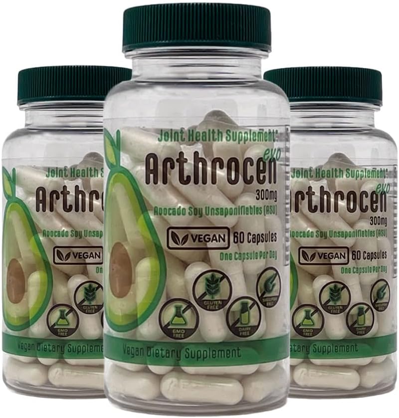 EVO Vegan Supliment comun de sănătate, 300Mg Avocado Soy Nesaponificabil, 60 de zile de aprovizionare, o capsulă pe zi (6 luni)