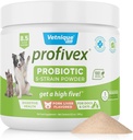 Vetnique Labs Probivex Probiotice pentru câini Toate naturale Dog Chews & pulbere pentru Digestive Health Suplimente probiotice pentru câini 5 benzi de probiotice și prebiotice (Powder, 8,5oz)