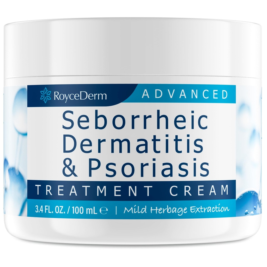 Roycederm Dermatită Seboreică Cremă, Tratament de scalp pentru Psoriazis, Foliculită, Scalp uscat, Mătreaţă, Crema Anti-Itch pentru Relief Soothing