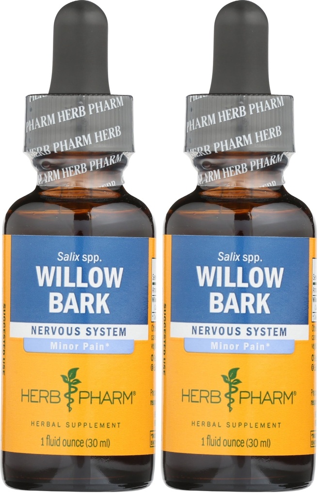 Herb Pharm Willow Bark Extract lichid pentru durere minoră - 1 Ounce (DWILL01) (Pachet de 2)