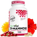 Capsule Plantvital D Mannose cu cranberry - D-mannose capsule 1000mg - Mare potenta pentru Bladder, Rinichi si Suport Tract urinar. Pudră de afine cu Hibiscus şi Dandelion. 2 luni de aprovizionare