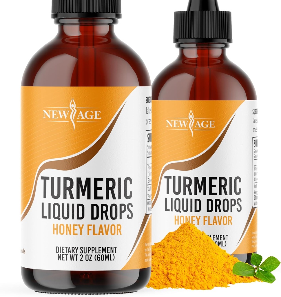 Curcumina curcumina picatura lichida - suport natural comun si sanatos cu 95% Curcuminoide standardizate pentru cea mai buna absorbtie - non-GMO, gluten gratuit 4 Fl Oz (Pachetul de 2)