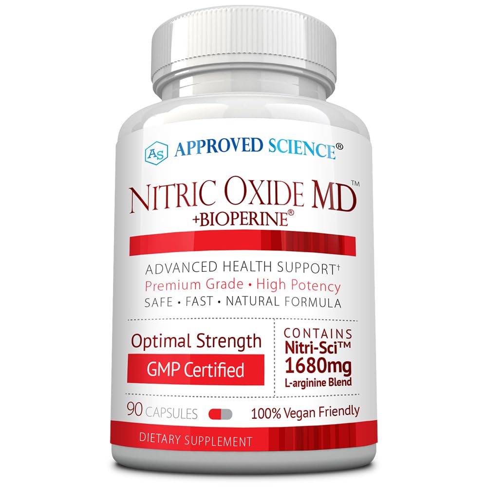 Stiinta aprobata Oxid nitric MD - Dezvoltarea musculara, masa corpului lean, imbunatateste alimentarea cu oxigen, Boost Energy - 90 capsule - 1 flacon