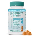 Vitamine prenatale SmartyPants pentru femei, gume cu multivitamine fără zahăr: metilfolat, Omega 3 (ALA) Vitamina D3, C, Vitamina B12, B6, A, K & Zinc, Inositol, Eritritol Free, 60 Conte (20 zile de aprovizionare)