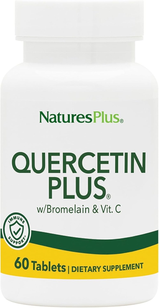NaturesPlus Quercetin Plus with Vitamin C & Bromelain - 650 mg, 60 Vegetarian Tablets - Gluten-Free - 30 Servings