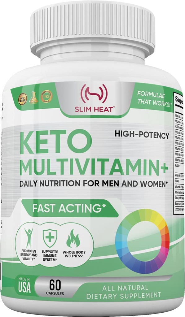 Keto Multivitamine pentru femei și bărbați - 35 Potent, Ingrediente pure - Vitamina C, Vitamina D, Vitamina A, Vitamina E și Zinc pentru suport imun - non OMG, gluten gratuit, zahăr fără, toate naturale - 30 zile