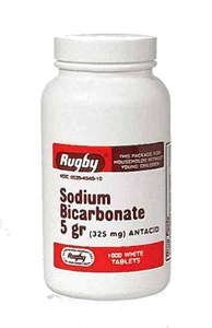 Rugby Sodium BICARB 5GR TAB Sodium BICARBONATE-325 MG White 1000 comprimate UPC 30539046101