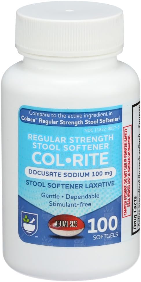 Rite Aid Col-Rite Stool Softener Capsule, 100 mg - 100 Conte 