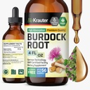 BIO KRAUTER Brodock Root Tincture - Suport antioxidant supliment lichid - extract de rădăcină de brusture - alcool și zahăr gratuit - picături vegan 4 Fl.Oz.