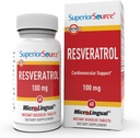 Resveratrol sursă superioară 100 mg - Supliment alimentar pentru imbatranire sanatoasa - Suporturi Brain & Heart Health - non-GMO & Gluten-Free - 60 comprimate MicroLingual-Dizolvare instant