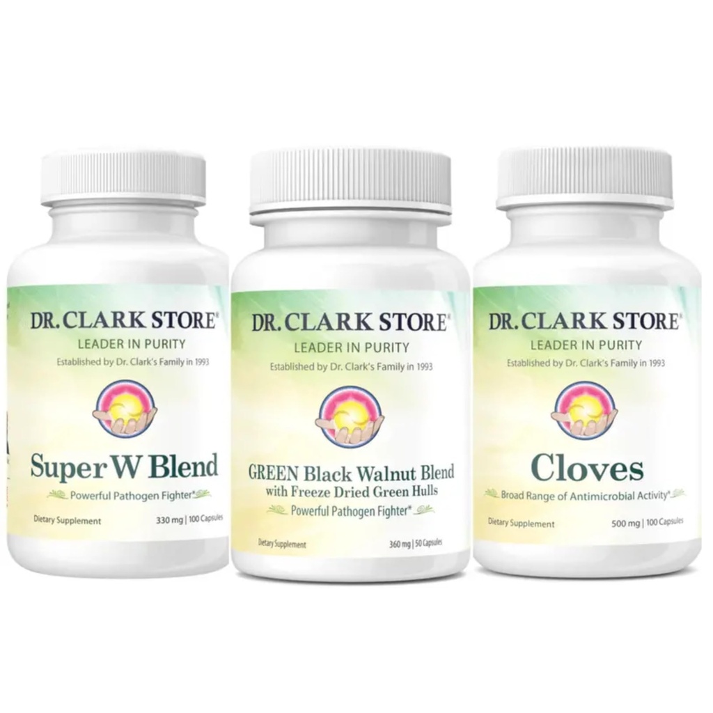 Dr Clark Store Intestine Support & Cleanse Kit - cu Freeze-Dryd Green nuc Hulls, Wormwood, și Cloves-Ajutoare menține funcția optimă intestinală