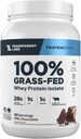Labs Transparent Labs Grass-Fed Proteina Whey Izolat - natural aromat, Gluten Free Whey Pulbere de proteine cu 28g de proteine pe servire & 9 Aminoacidi - 30 Serviri, ciocolata lapte