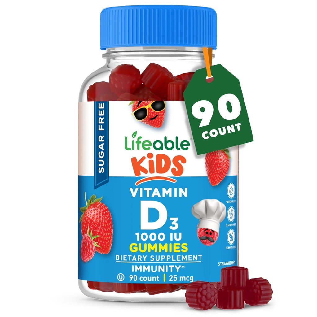 De viață de zahăr gratuit Vitamina D pentru copii 1000 UI 
