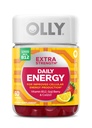 OLLY Extra Putere de energie zilnica Gummy, Cafeina gratuit, 1000mcg Vitamina B12, CoQ10, Goji Berry, Adult Chewable Supliment, Berry Yuzu Aroma - 60 Conte