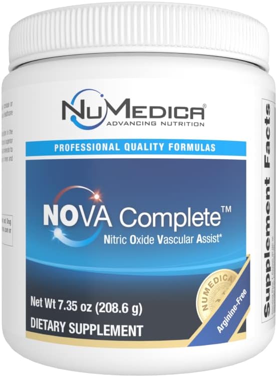 NuMedica NOVA (Nitric Oxid Vascular Asist) Complet - 7.69 oz (218.04 Grams) - Natural Black Cherry Falvor. Stimulează producția de oxid de azot pentru o circulație îmbunătățită la bărbați și femei.