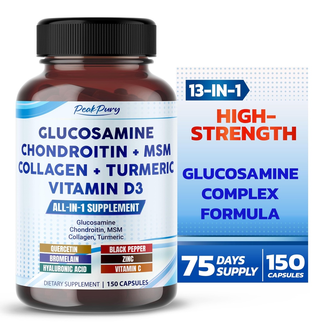 Glucosamină Chondroitin MSM Colagen Turmeric - Asistenţă medicală comună - Made in USA
