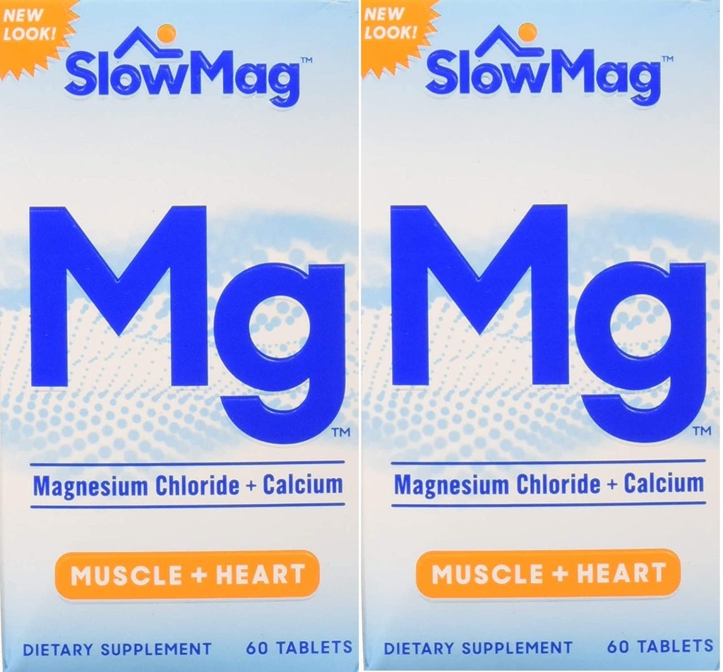 Clorura de magneziu lent-Mag cu calciu, ambalaj Vary mai, 60 Count (Pachet de 2)