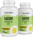Citrat natural natural de potasiu natural Slim Gluconat 99 mg - Kadsorb susține echilibrul electrolitic și pH-ul normal - Suplimente de potasiu absorbabile cu minerale esențiale - NeMG 400 capsule 2 ambalaj