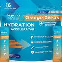 HidroMATE Electroliti pulbere cu zahăr scăzut - 16 pachete de hidratare instant cu vitamina C Orange pentru a stimula energia - Electroliti mici de zahăr Pachete de pulbere pentru a sprijini hidratarea pentru recuperare rapida petrecere