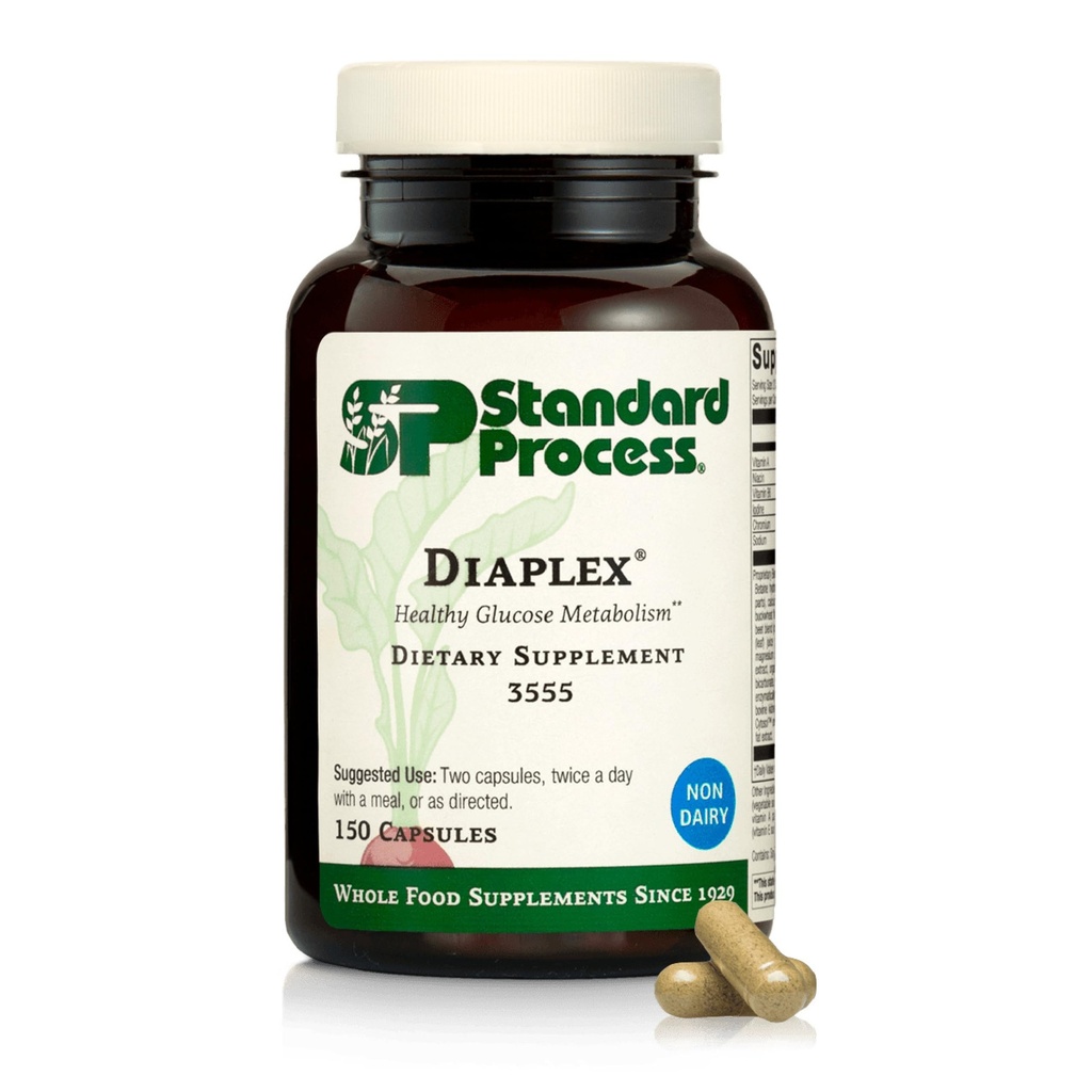 Diaplex standard de proces - Supliment pentru suport Pancreas & vezica biliara - contine crom si antioxidant vitamina A - non- Dairy - 150 capsule (75 Servings)