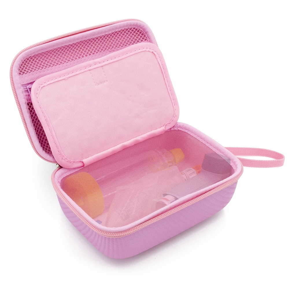 CASEMATIX Pink Case Bag Compatibil cu inhalator de astm, măşti, spaţier - Numai caz