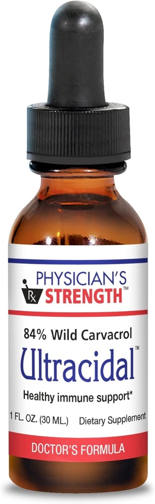 Concentraţia Ultracidală a medicului - 30 ml - Wild-Source, Ulei de Oregano cu Carvacrol înalt - Oferă suport imun sănătos - 86 Serviri