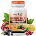 Vitamina lipozomala C cu capsule de zinc - Vit C Elderberry organic, Amla, Camu Camu- Vitamina C Absorbție ridicată, Anti-Îmbătrânire, Suport imun,1500 mg/Serving 3 Luna de aprovizionare Gluten gratuit de legume fără OMG