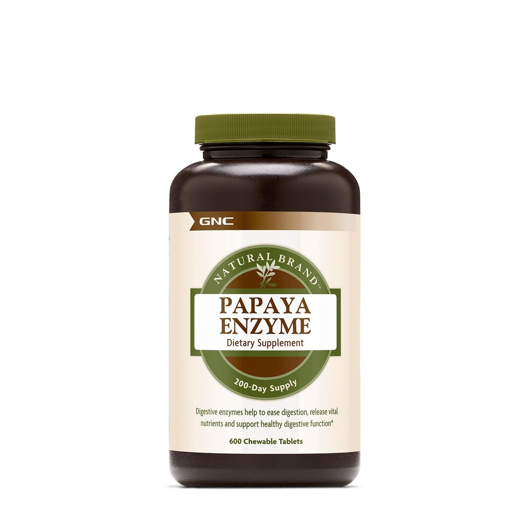 GNC Natural Brand Papaya Enzime, sprijină funcția digestiv sănătos, 600 comprimate