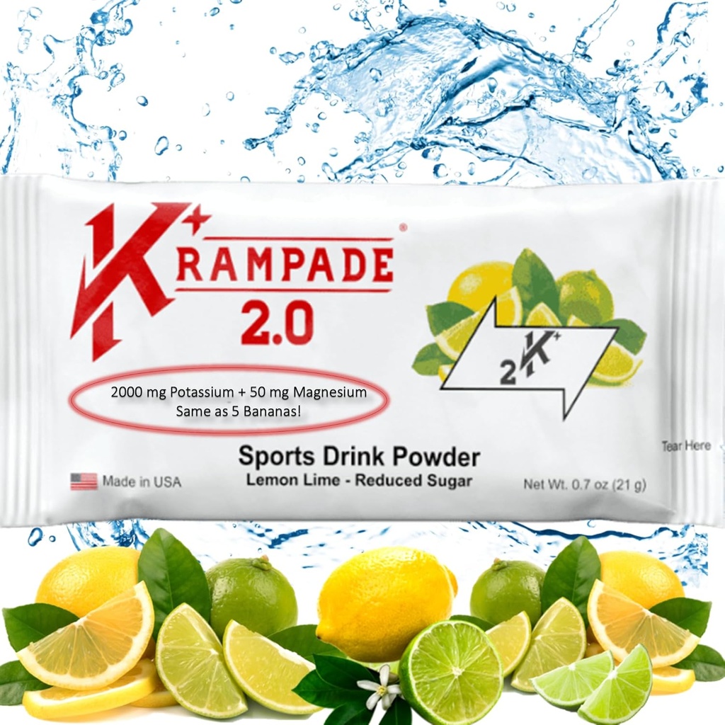 Krampade Potasic Magneziu Supliment Electroliti pulbere - 50 mg Mag + 2000 mg K, >2X mai mult decât apă de nucă de cocos 