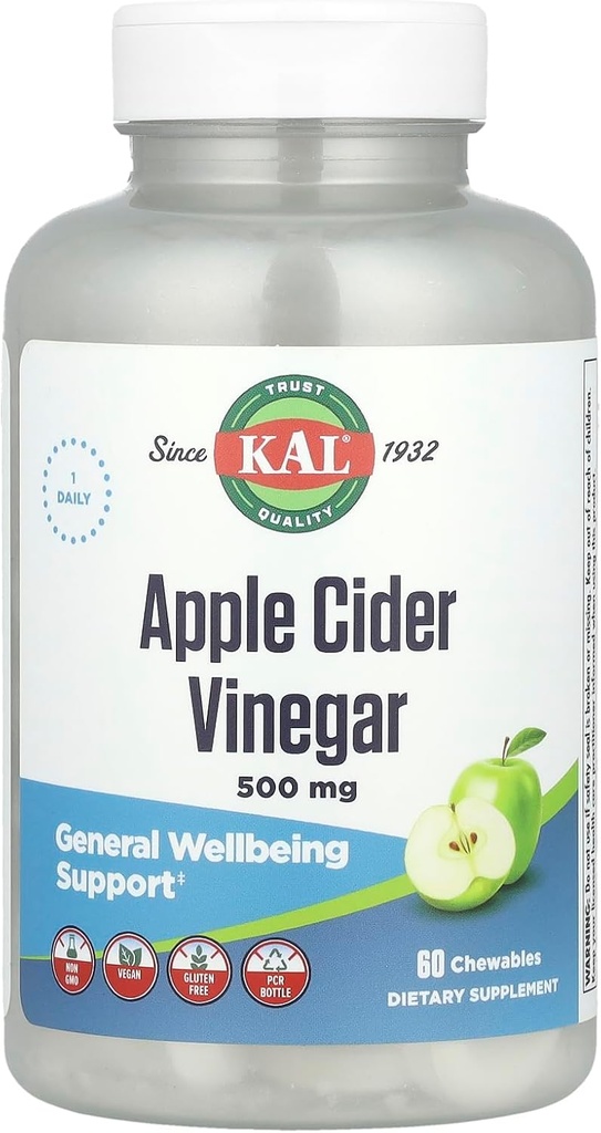 Oţet Kal Apple Cidru - 500 mg - 60 comprimate masticabile