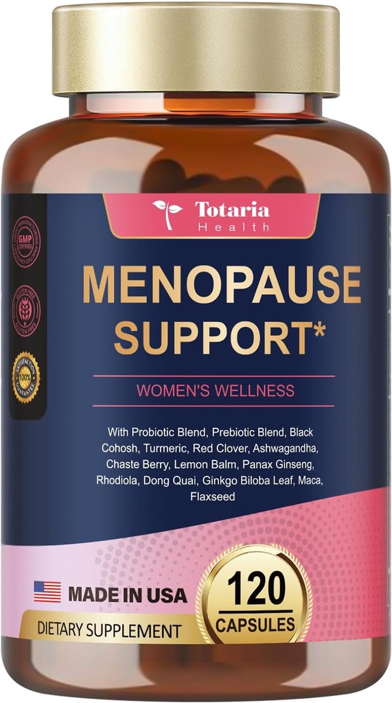 Menopause Suplimente pentru femei, Multi Benefit & Black Cohosh complet, Dong Quai Root și mai multe amestecuri de plante, w/Powerful Probiotic & Prebiotic