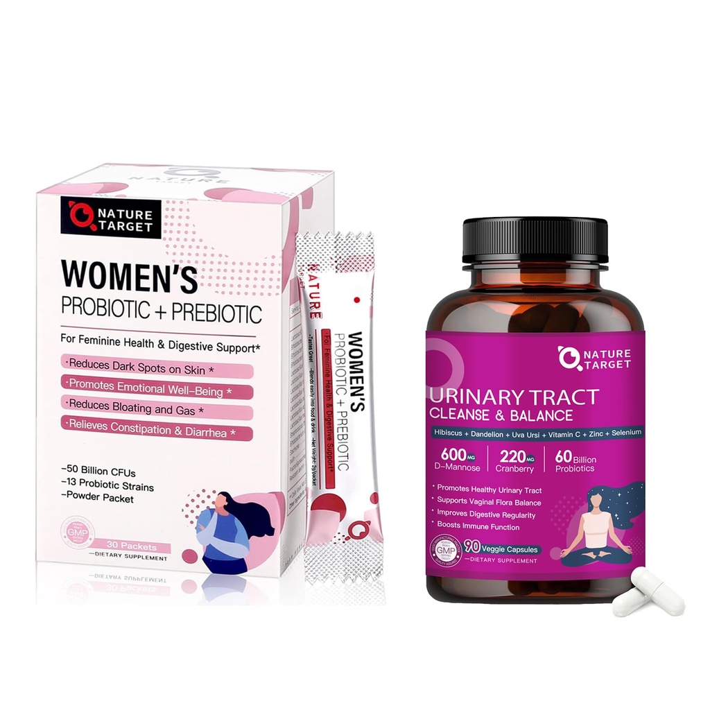 NATURĂ ŢINTĂ Probiotice pentru femei Digestive Sănătate şi tract urinar Sănătate cu D Manose & Cranberry