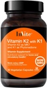 Invită sănătate Vitamina K2 cu K1 - susține sănătatea osoasă și circulatorie - Vitamina K2 ca MK7 și K1 și Phytonadionă - 30 Capsule vegetariene