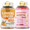 Zahăr 2Pack Turmeric Ginger Gummies & 2Pack Myo-Inositol & D-Chiro Inositol Gumies