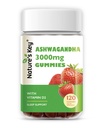 Cheia naturii Ashwagandha Gummies, extract de rădăcină Ashwagandha de mare potențial cu vitamina D2, pentru bărbați și femei, stres, calm Mood & Cognition, aromă de căpșuni (120 Count (Pachet de 1)