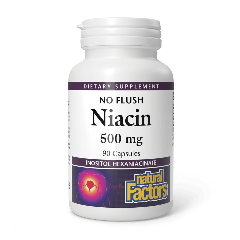 Factori naturali Fără culoare Niacin 500 mg, 90 comprimate