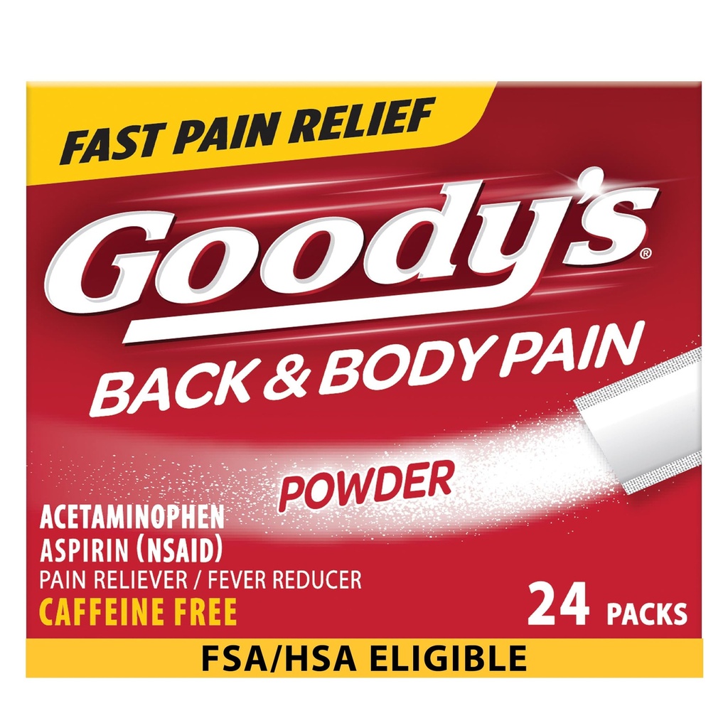 Pulbere de relief pentru dureri de spate şi de corp a lui Goody, 24 ct (pachet de 1)