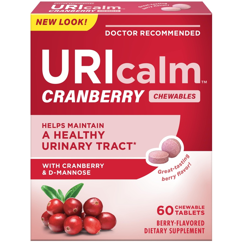 Uricalm Cranberry, supliment alimentar zilnic masticabil cu D-Mannose, Berry, 60 Conte