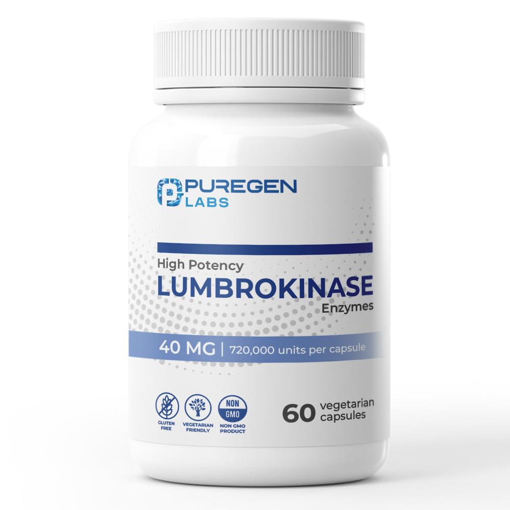 Puregen Labs Lumbrokinaza 40 mg per capsulă supliment de potenţă mare 