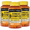 MASON NATURAL Stress B, Complex cu antioxidanti + zinc, 6 luni de aprovizionare, Formula de acțiune dublă, susține metabolismul energetic și sănătatea imună, 3 ambalaj