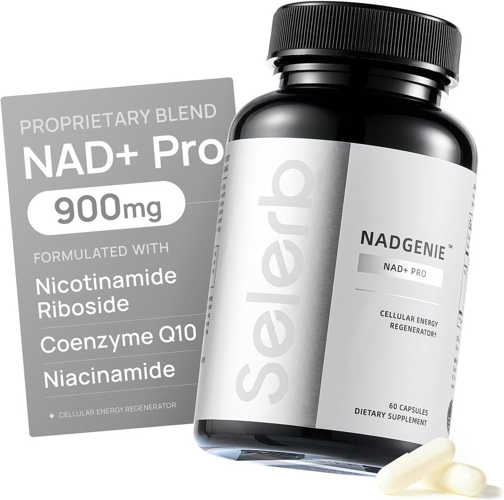 Selerb NR900 - NAD+ Supliment pentru Skin Aging Support, Cellular Energy Support and Focus, High Potenty - 60 Conte - Suplimente de wellness Dietery