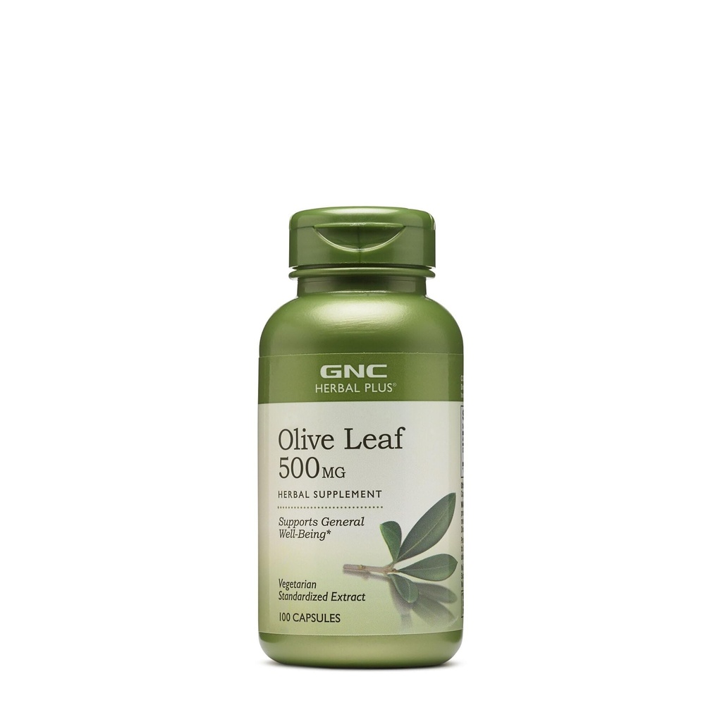GNC Herbal Plus Olive Leaf 500mg Supliment, vegetarian, Suportă General Well-Being, 100 Serviri
