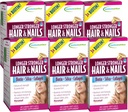 Nutritie aplicata mai lunga par si unghii - 60 lichid moale-Gels, pachet de 6 - Biotina, Siliciu & Colagen - 180 Serviri