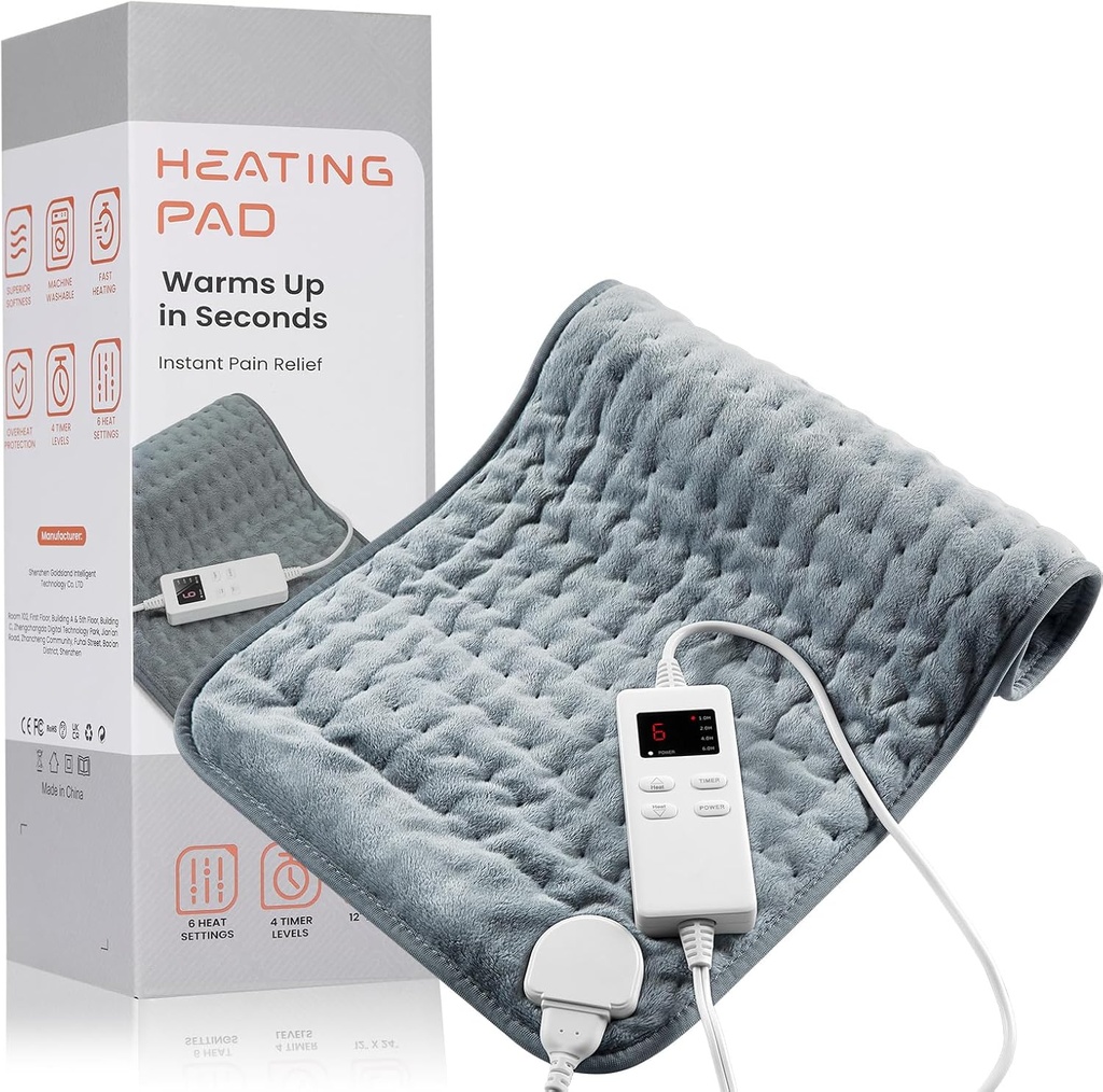 Pad de incalzire pentru dureri de spate Relief & cramps, Pad-uri de incalzire KOT cu oprite automat mare, 6 Setări de căldură Pad electrice încălzite, Cadouri pentru femei, Cadouri pentru bărbați, 12" x 24"