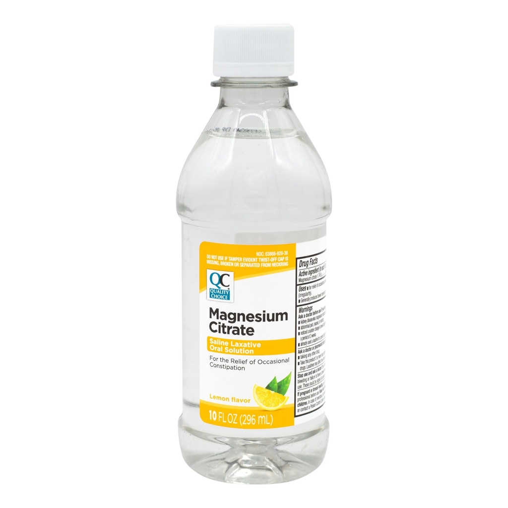 Quality Choice Magneziu Citrat soluție orală, 10oz - Laxative saline cu aromă de lamaie, Supliment pentru Ocazional Constipație Relief, Mag Citrate este un Laxativ blând și eficient pentru Regularitate