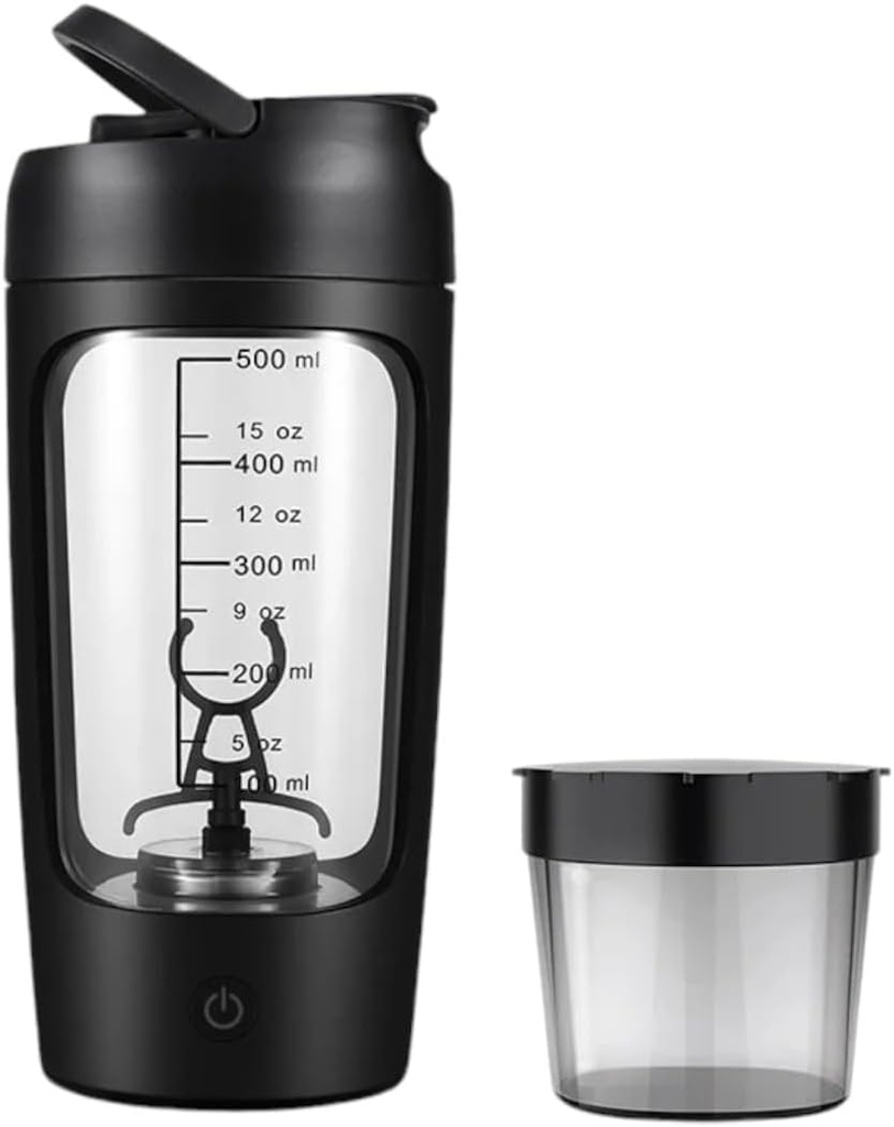 Electric Portable Proteina Shaker Sticla pentru Blends netede  (Negru)