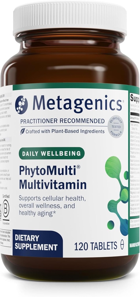 Metagenics PhytoMulti Multivitamin - Supports Healthy Aging, Cellular Health & Overall Wellness - For Men & Women - Over 20 Essential Vitamins & Minerals - With Vitamin B6, Lutein & Zinc - 120 Tablets