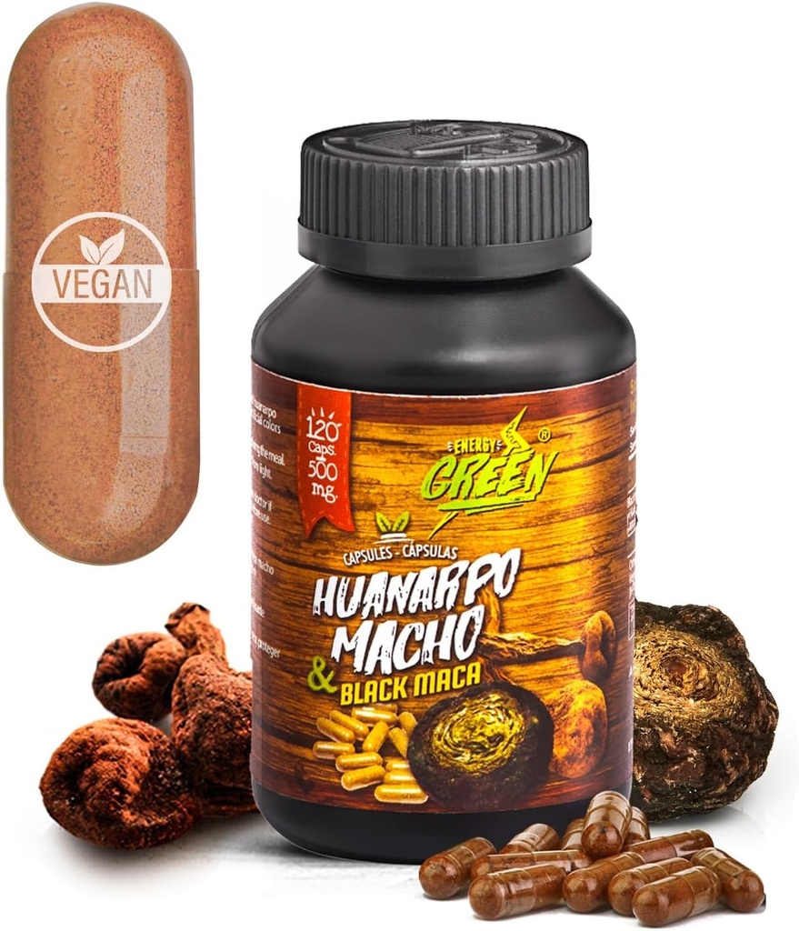 Negru Maca Root şi Huanarpo Capsule Macho l 100% Anergizor natural şi Booster l Suport imun pentru bărbaţi (1500 mg per Serving) l Bărbat sănătate suplenent l Amazon Anzi